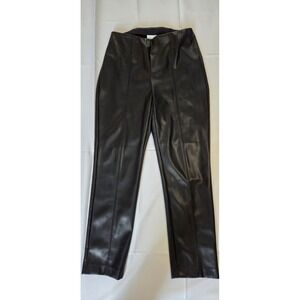 J Jill Faux Leather Leggings Womens SMALL Black Pull On Cropped Pants